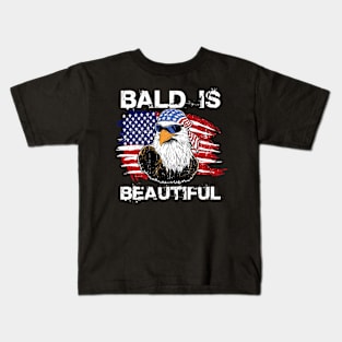 Bald Is Beautiful 4th of July Independence Day Bald Eagle Gift For Men Women Kids T-Shirt